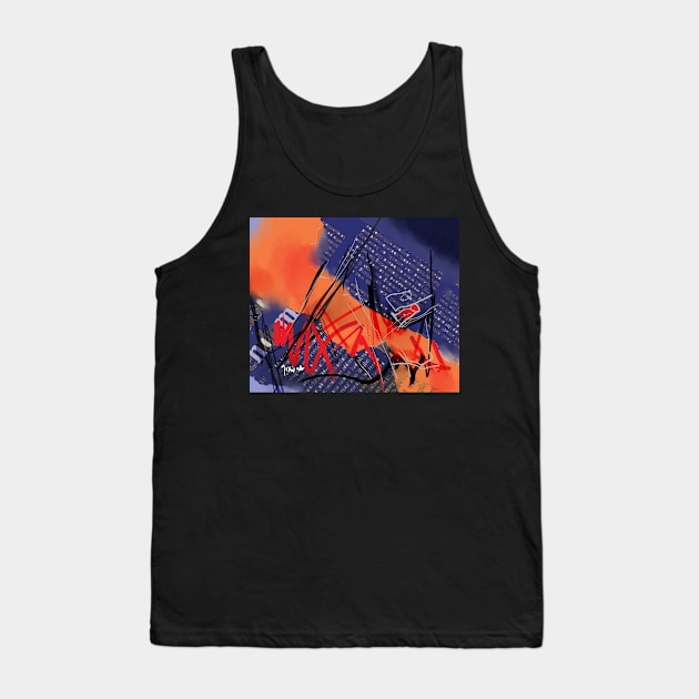 Blue and orange abstract Tank Top by sukhpalgrewal